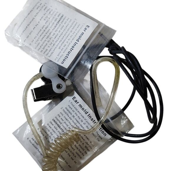 Vintage Listen Only Earpiece 2.5mm with Replacement Silicon Earmold Earbuds - Picture 5 of 5